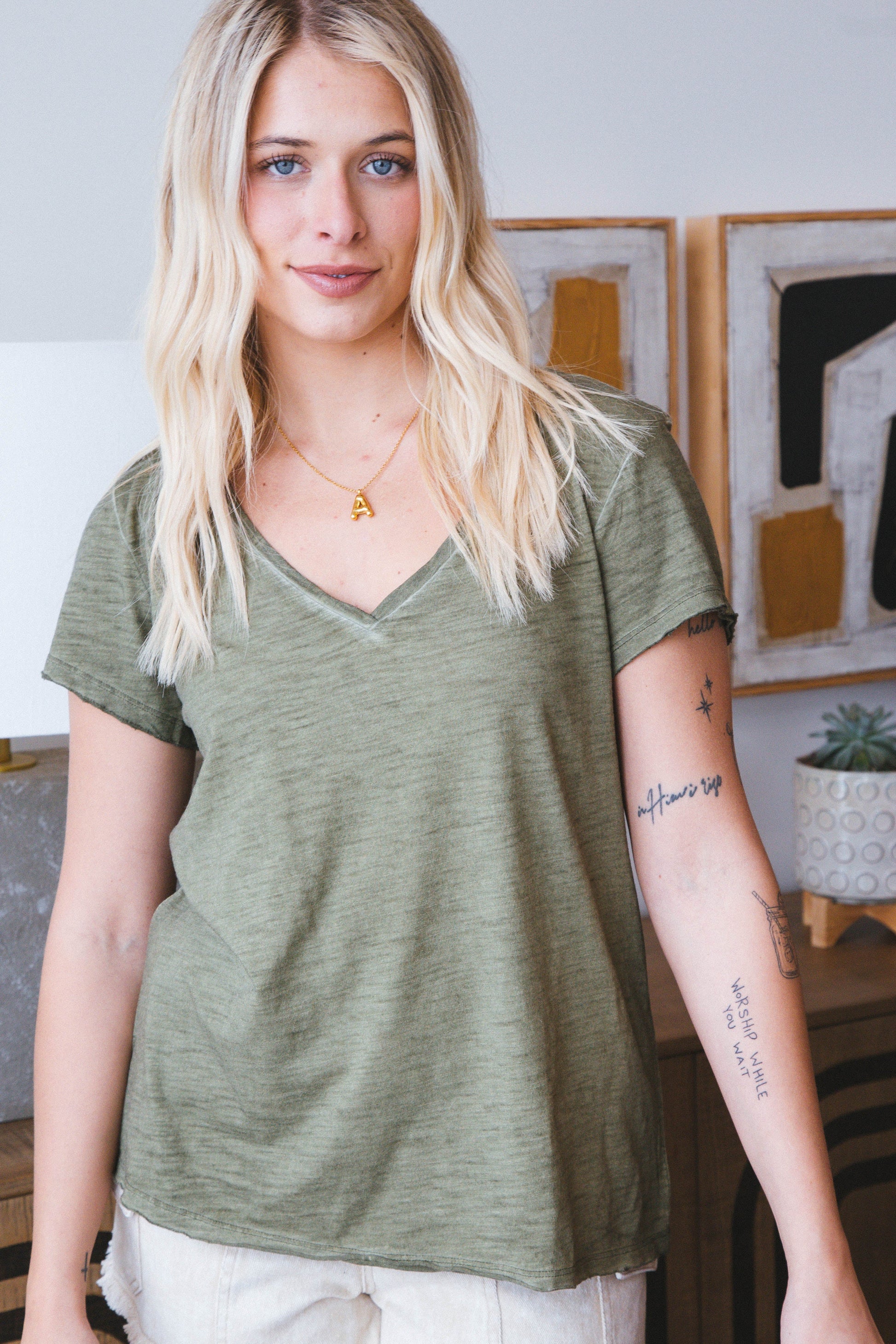 Carefree Tee, Burnt Olive | Sanctuary